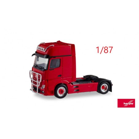 1/87 Camion tracteur Mercedes Actros rouge + chromes - Herpa