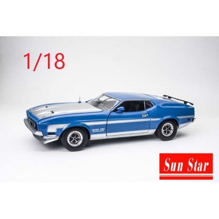 1971 Ford Mustang Boss 351 bleue - Sunstar