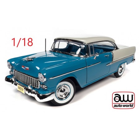 1955 Chevrolet  Bel air coupé bleue/blanc - Auto World
