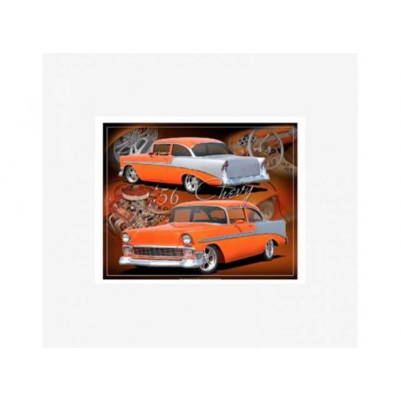 Plaque métal Chevrolet bel air 1956 coupé Restomod - Tac signs