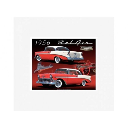 Plaque métal Chevrolet Bel air 1956 coupé - Tag Signs