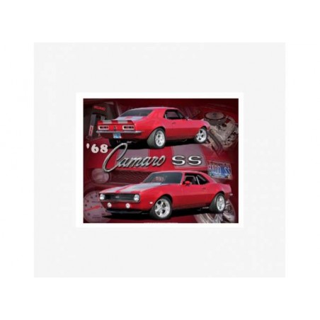 Plaque métal Chevrolet camaro SS 1968 rouge - Tac Signs