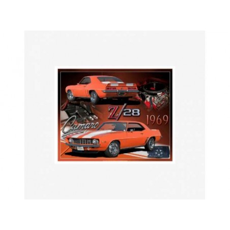 Plaque métal Chevrolet Camaro Z28 orange - Tac Signs