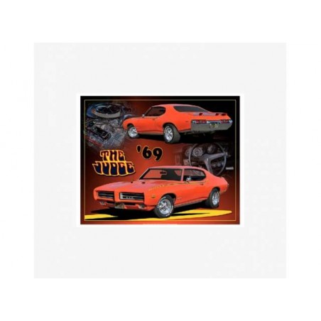 Plaque métal Pontiac GTO 1969 Judge orange - Tac Signs