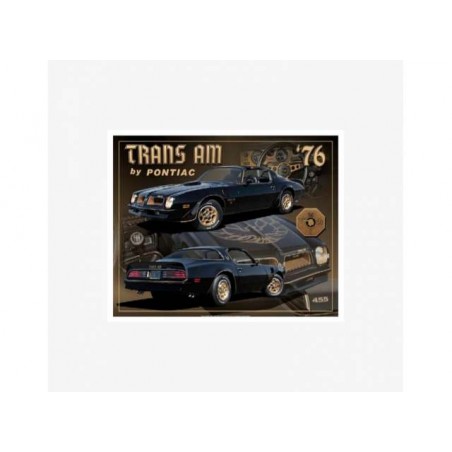 Plaque métal Pontiac Trans am 1976 noire - Tac Signs
