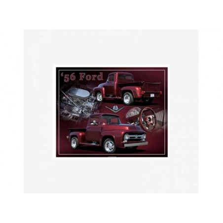 Plaque métal Ford F-100 1956 prune - Tac Signs