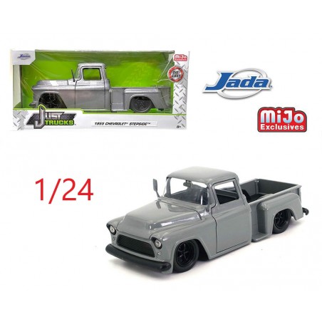 1955 Chevrolet Stepside pick-up gris - Jada Toys