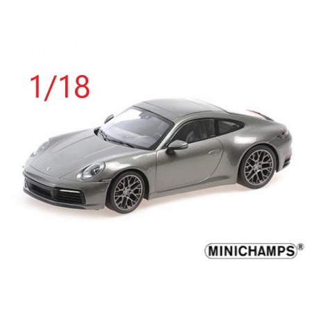 2019 Porsche 911 Carrera 4S grise métal - Minichamps