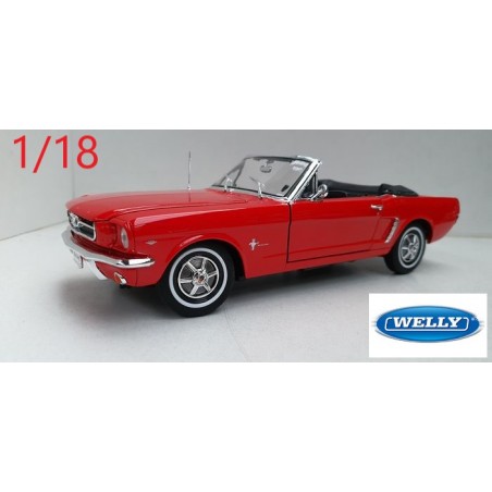 1964 1/2 Ford Mustang cabriolet rouge - Welly