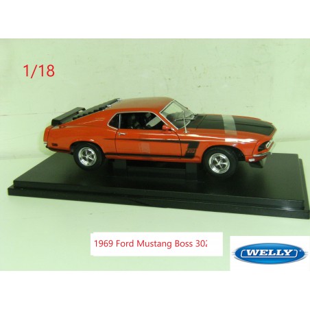 1969 Ford Mustang Boss 302 rouge/orange - Welly