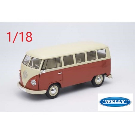 1962 Volkswagen Combi T1 bus rouge et blanc - Welly