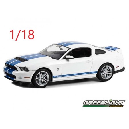 2011 Mustang Shelby GT500 blanche et bleue - Greenlight