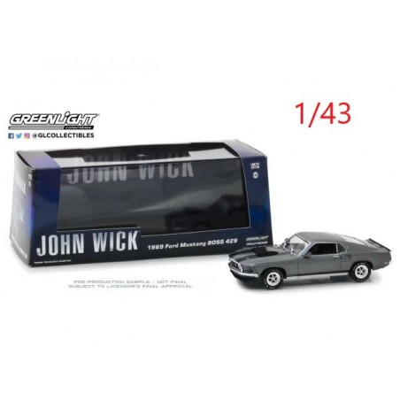Ford Mustang Boss 429 " John Wick " grise - Greenlight