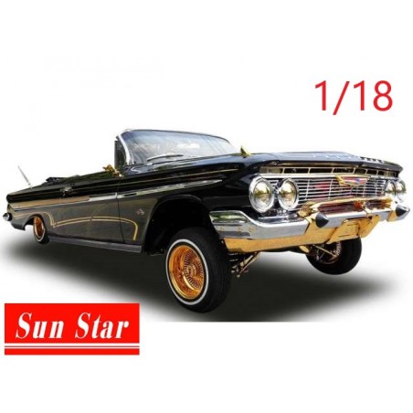 Chevrolet Impala convertible 1961 noire et or - Sunstar