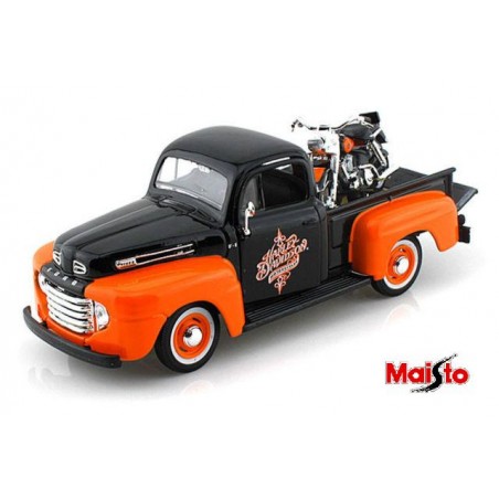 1948 Ford F1 orange/noir "Harley-Davidson" Maisto