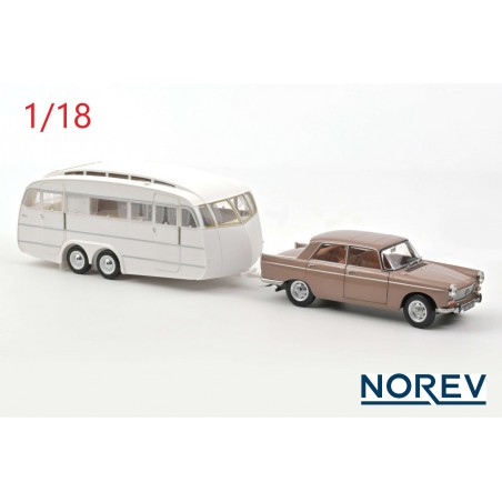 Peugeot 404 de 1965 + caravane Henon - NOREV