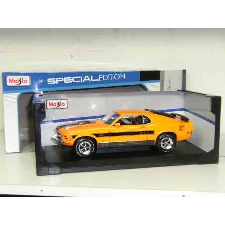 Ford Mustang Mach 1 1970 orange et noire - Maisto