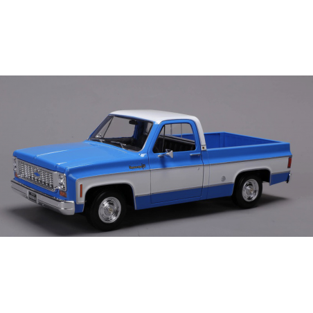Chevrolet C10 Cheyenne Pick-up 1974 bleu et blanc - Maisto