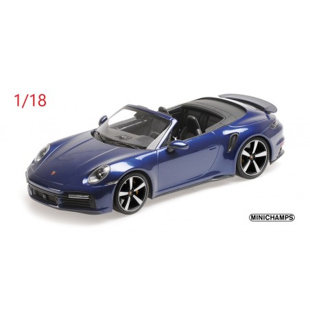 Porsche 911 (992) Turbo S cabrio bleue - Minichamps